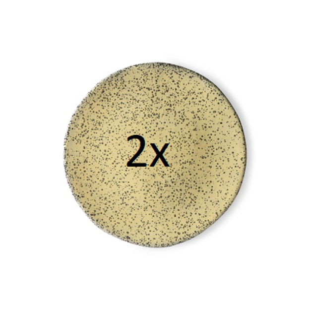 Afbeeldingen van 2 x HKliving gradient keramiek: bord geel
